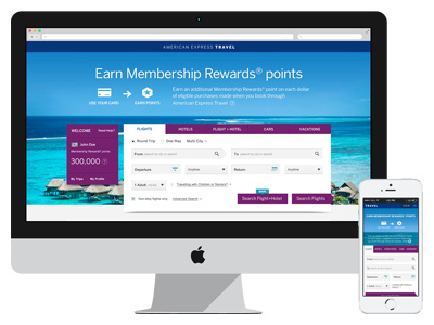 Amex Travel Landing Page booking credit card flights form hotels landing page marketing points responsive travel vacations website