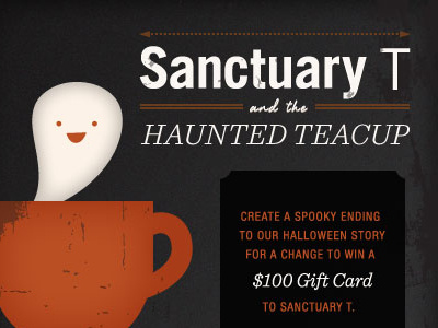 Sanctuary T Haunted Teacup Banner banner cute ghost halloween sanctuary t tea