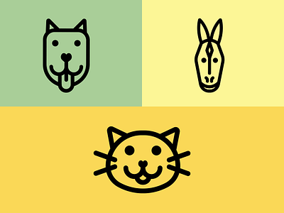 Dog. Horse. Cat. graphic design icons illustration vector