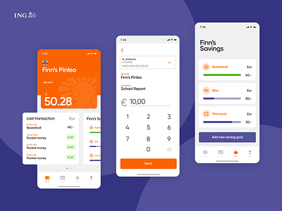 Pinleo - Kids Saving App app banking design ing kids money saving ui