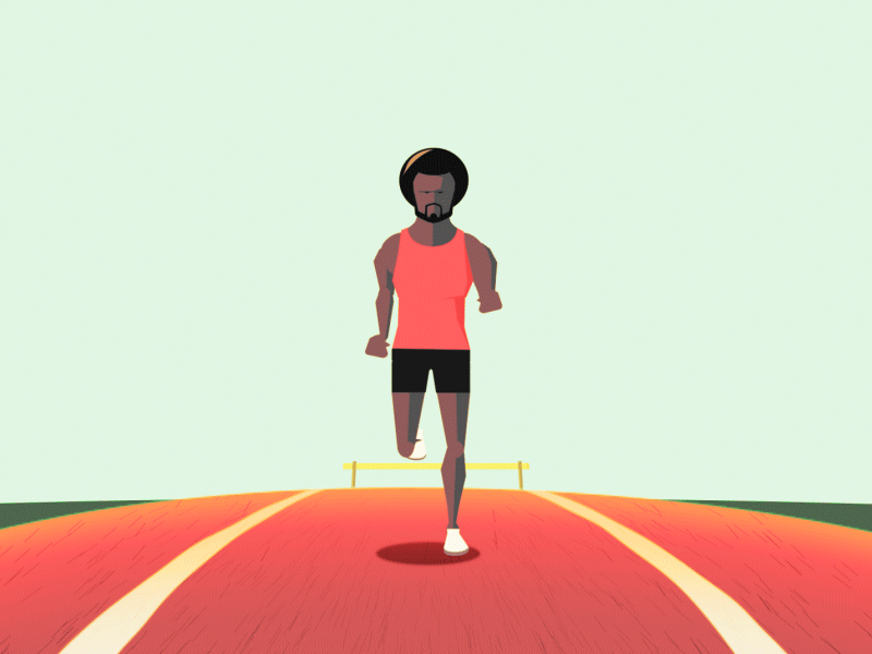 Hurdles animation character gif loop mograph motion design motion graphics run cycle runner sports track and field