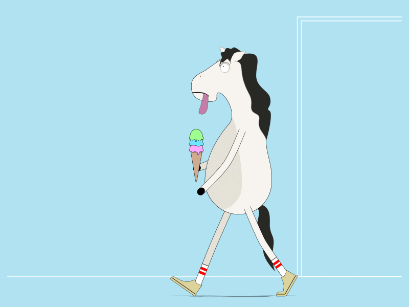 Unicorn Day Walk Cycle 2d aftereffects animation character horse icecream illustration mograph motiongraphics rubberhose unicorn walkcycle