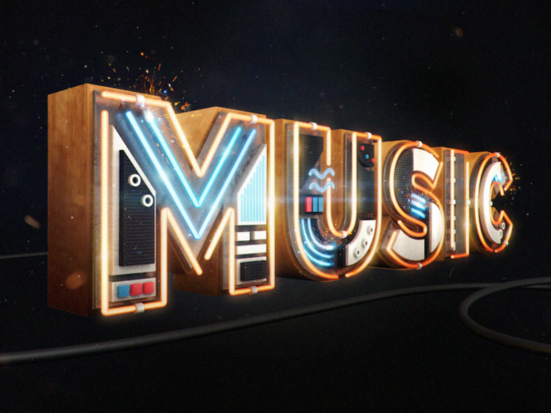  3D  Music  Typography by Grace Kim for Hook on Dribbble