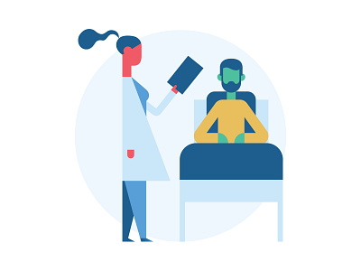 Vector Illustration of a Doctor and her Patient