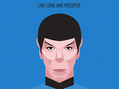 "Live long and prosper." art bigbratwolf design digital drawing graphic illustration illustrator leonard nimoy portrait spock star trek vector