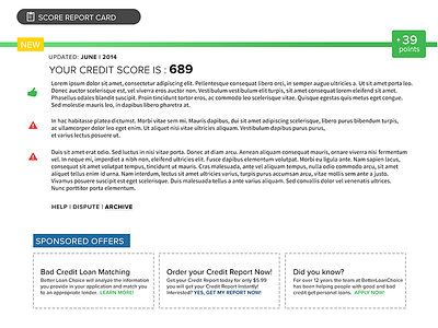 Monitor My Score | Score Card