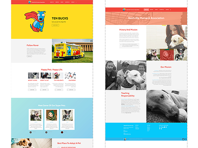 Nashville Humane Association (pages) design web