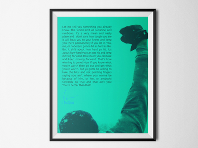 Balboa balboa inspiration poster print quote