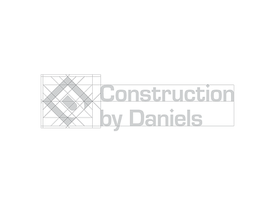 Construction by Daniels logo design grid badge branding corporate identity design grid logo minimal modern monogram oklahoma rebrand tulsa