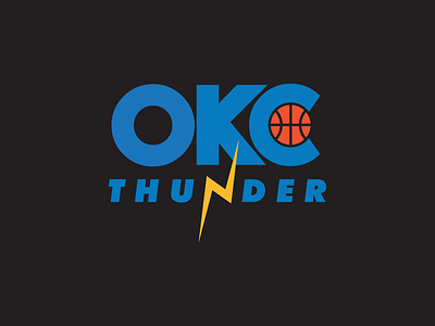 OKC lock up basketball graphic design icon lockup logo okc oklahoma thunder vector