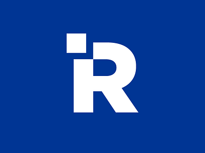R Mark block blue branding letter logo mark minimal pixel r serious simple typography