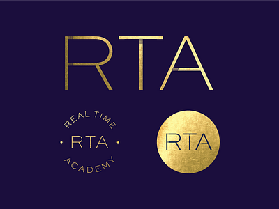 Real Time Academy awards branding circle fancy gold logo logotype metallic monogram seal