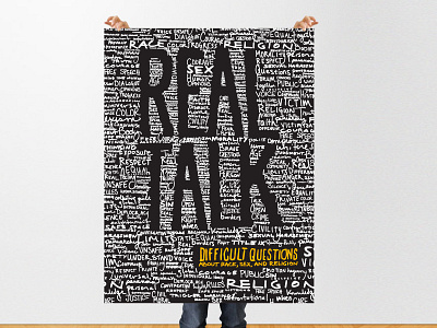 Real Talk Poster bw drawn handdrawn lettering poster race religion sex type typography
