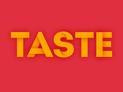Tasty type allcaps lettering logotype red shading taste type typography yellow