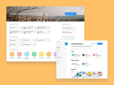 Ciara's home screen & skills assistant product design saas ux