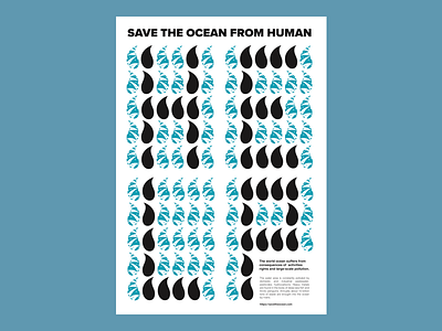 Help! Save the ocean from human design graphic pollution poster