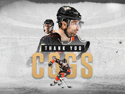 Anaheim Ducks | Thank You Cogs color correction design photo retouch social media typography