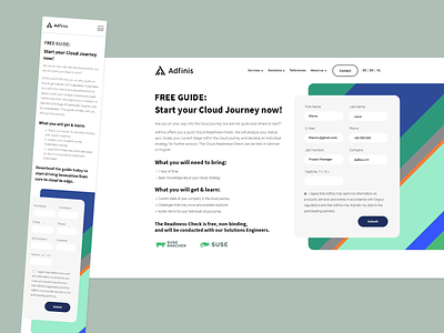 Landing Page for Adfinis x SUSE cloud corporate design landing page typography ui website