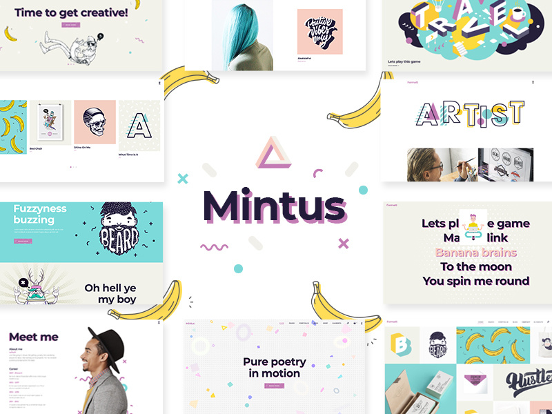 Mintus vector website animation web typography illustration design ui