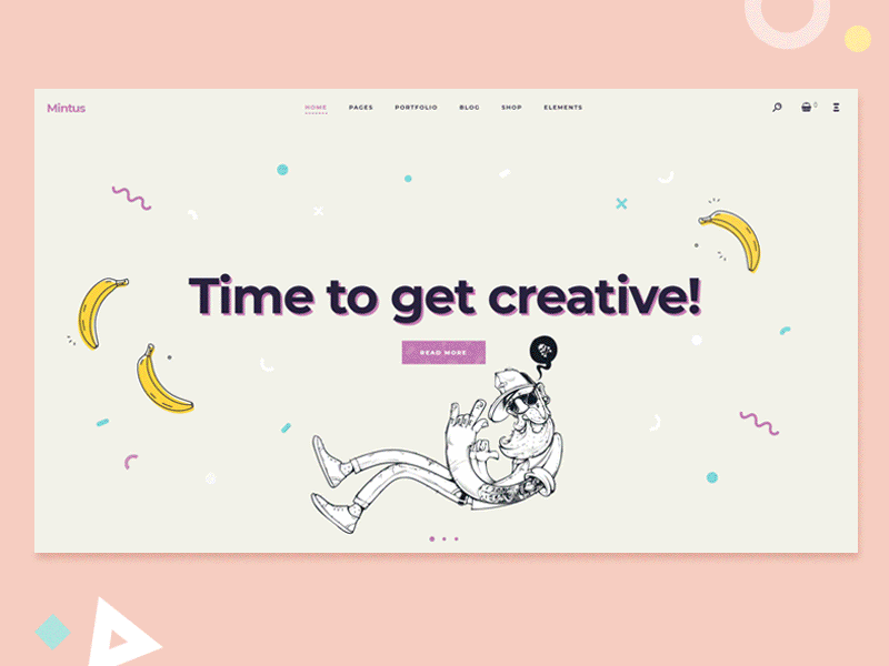 Main Home ⭐ Mintus Theme for Illustrators and Designers animation design illustrator typography ui ux vector web website