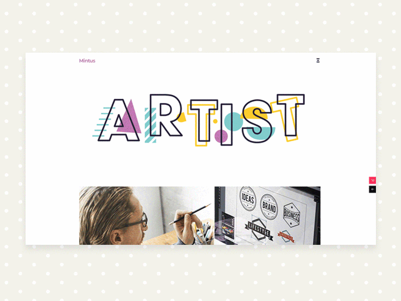 Mintus Centered Portfolio design illustration illustrator typography ui vector web website