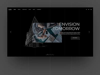 Dor Main Home animation app architect architecture black bold building dark design exterior lines logo minimal type typography ui ux vector web website