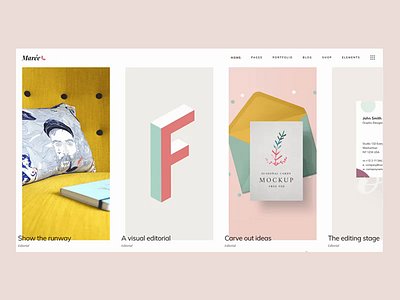 Marée - Illustration and Design Portfolio Theme animation design flat illustration illustrator pastel pastels softcolors tneder typography ui ux vector web website