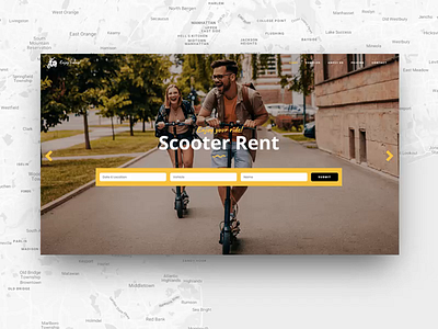 Brdg Scooter Rental animation app blackandyellow booking city contact design maps online rental scooter traffic travel ui urban vehicle vehiclerental web website