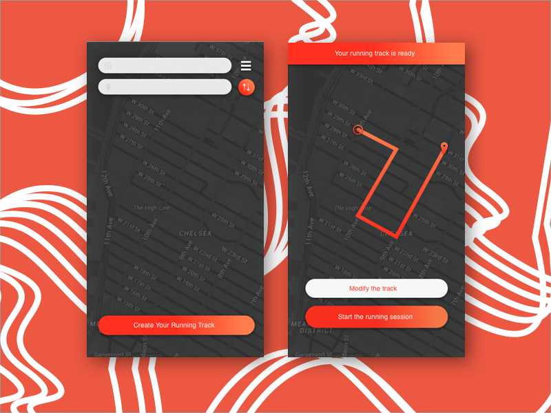 Daily UI Challenge Day 020 Location Tracker tracking fitness exercise exerciseapp runningapp fitnessapp locationtracker dailyui020 flat app ux design dailyuichallenge dailyui ui