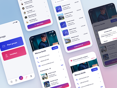 Solplanet - Manage installers android app application clean dashboard design figma installer ios manage mobile mobile app design mobile ui solar ui ui design user experience user interface ux