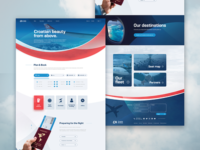 Croatia Airlines website redesign concept adobe photoshop art direction branding landing page redesign ui ui design ux uxui web webdesign website