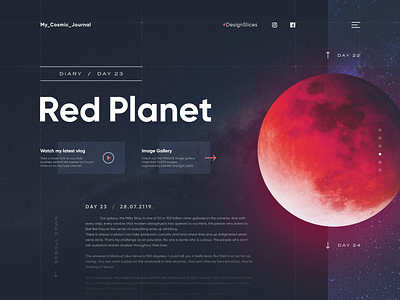 Cosmic travel - #DesignSlices UI Challenge 02