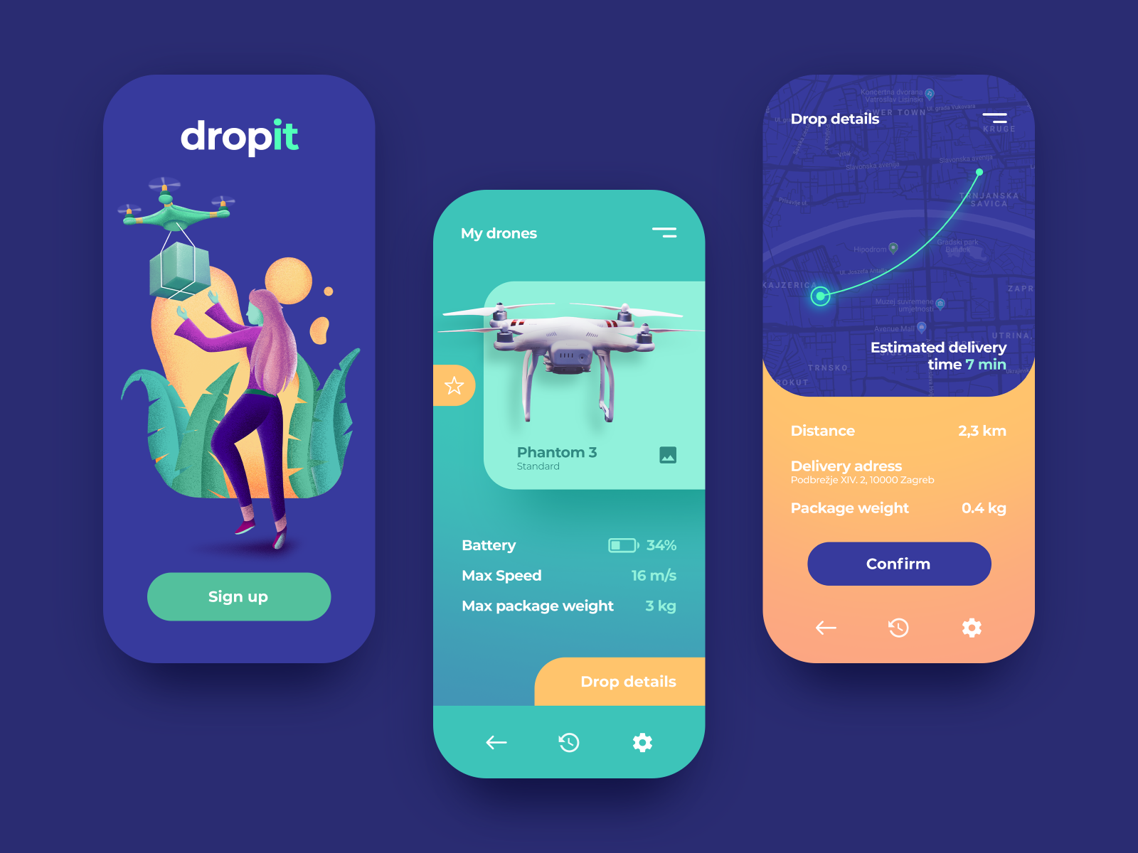 Drone Delivery DesignSlices UI Challenge 04 by Enio Jergović on Dribbble