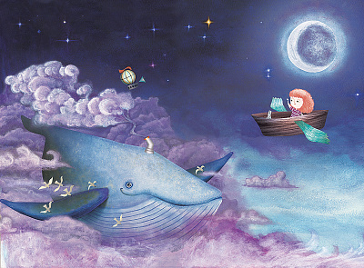 sky Whale design illustration art