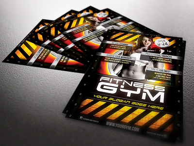 Fitness Gym flyer template a4 body building colourful event fire fitness flyer gym modern print professional quality red sport training woman workout yellow