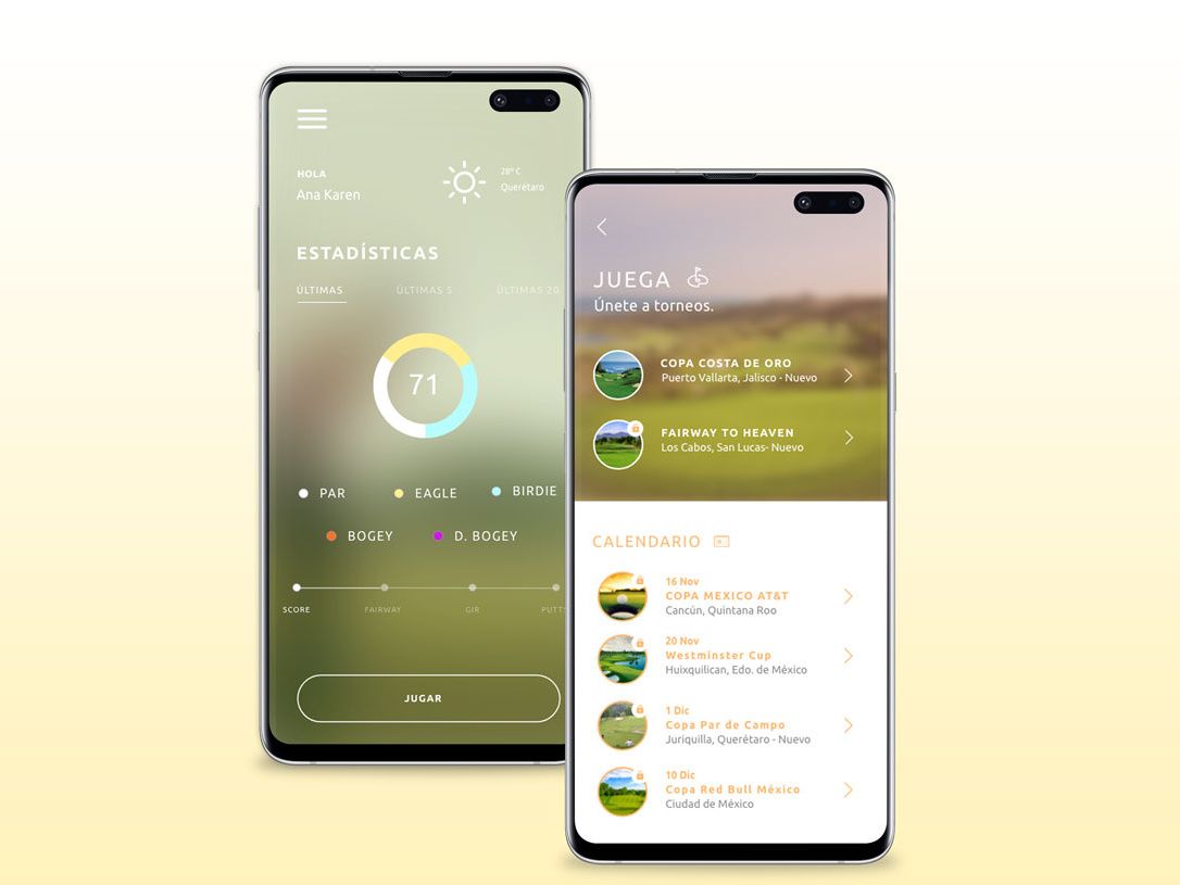 Download Golf App UI Mockup by Ana Karen Aguirre on Dribbble