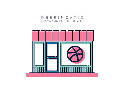 Hi Dribbble @berincatic debut dribbble invite retro shop store thank you thanks
