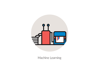 Machine Learning Icon ai artificial intelligence big data design flat icon illustration internet of things iot machine learning modern technology