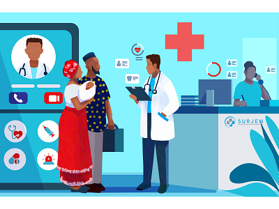 Surjen Medical doctor hospital illustration medical ui ui illustration vector web web illustration