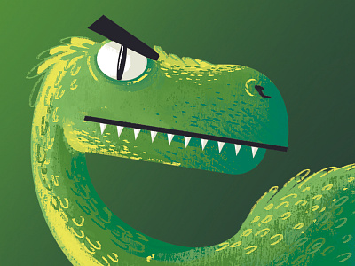 Raptor angry digital art dinosaur eyebrows green illustration photoshop raptor reptile velociraptor wacom intuos