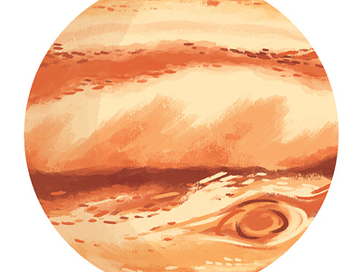 Jupiter digital art illustration jupiter outerspace photoshop planet plotting round solar system space wacom intuos