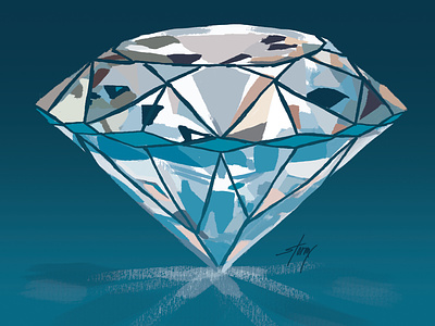 Diamond diamond digital art gem gemstone illustration photoshop polished rock stone wacom intuos