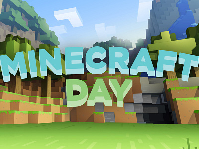 Minecraft Day 3d lettering 3d letters design graphic design marketing minecraft social media