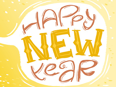 New Year Pig digital art handdrawnlettering handdrawntype happynewyear illustration new year new year eve photoshop type typography wacom intuos