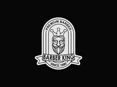 barber king app barber barberlogo branding crown design icon king kinglogo lineart logo man typography vector web