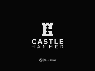 Castle Hammer logo idea app branding castle crown design forsale hammer icon illustration kinglogo logo logofamous luxurylogo monogram typography ui ux vector workmark
