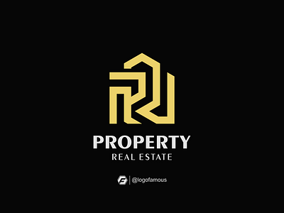 Property Realestate branding design home icon lineart logo logofamous monogram prlogo property realestate typography ui ux vector