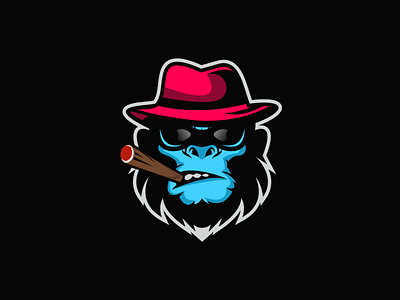 Boss mafia monkey art barbershop bearded man boss boss logo branding buy cool design fitness forsale gym logo mafia mafia logo monkey monkey king monkey logo smoking strong