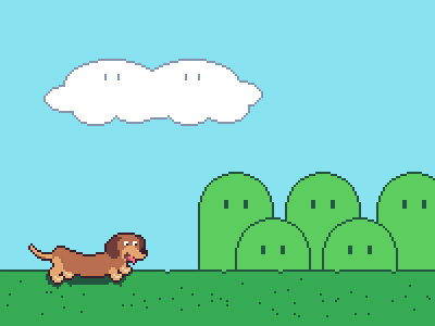 Weiner Dog in a Mario World