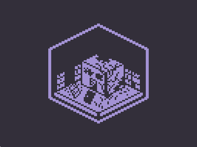 Abandoned Building | 1bit pixelart cube